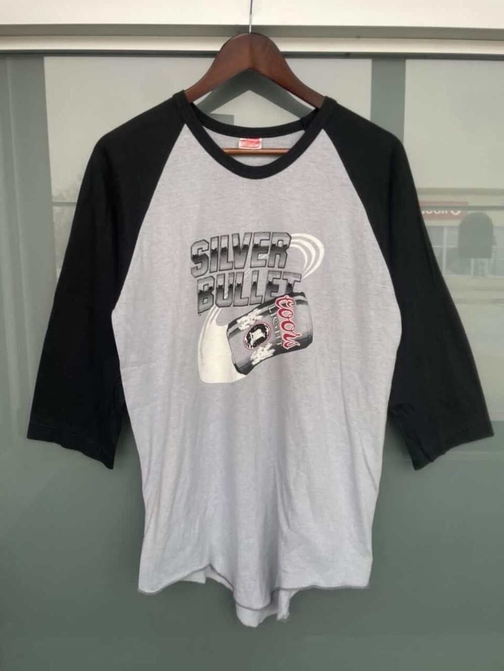 Vintage 1980s “Silver Bullet” Coors Light Baseball Tee, Size XL, Stanfield’s